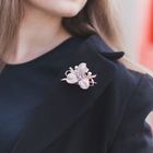 Брошь "Текстильный стиль" лилия, цвет розовый - Фото 4