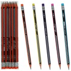 Карандаш чернографитный «Шахматка», твёрдость НВ, с ластиком, корпус треугольный, заточенный, МИКС - Фото 3