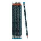 Карандаш чернографитный «Шахматка», НВ, с ластиком, трёхгранный, деревянный, МИКС - Фото 6