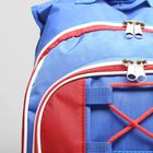 Рюкзак детский на молнии, 2 отдела, 2 наружных кармана, цвет василёк/красный - Фото 4
