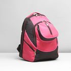 Рюкзак туристический, 2 отдела на молниях, наружный карман, цвет розовый - Фото 1
