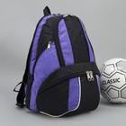 Рюкзак туристический, 2 отдела на молниях, 3 наружных кармана, цвет чёрный/фиолетовый - Фото 1
