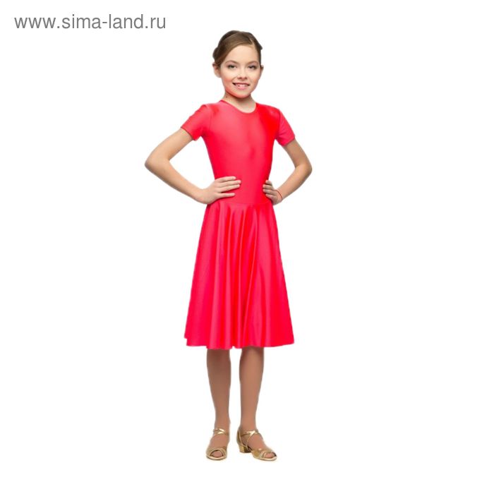 Рейтинговое платье, с коротким рукавом, юбка-солнце, размер 30, цвет красный - Фото 1