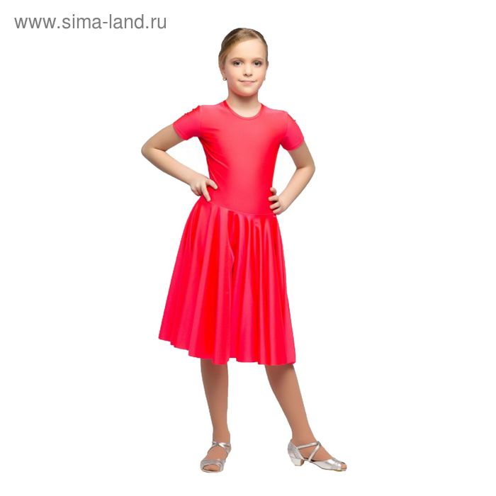 Рейтинговое платье, с коротким рукавом, юбка-солнце, размер 32, цвет красный - Фото 1