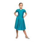 Рейтинговое платье, с коротким рукавом, юбка-солнце, размер 38, цвет морской волны - Фото 1