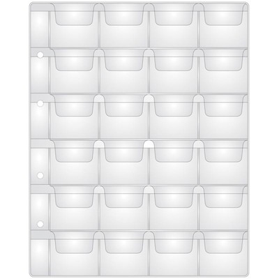 Лист для монет, формат Оптима, 200 х 250 мм, на 24 ячейки 45 х 40 мм