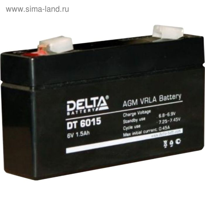 Аккумуляторная батарея Delta DT6015, 6 В, 1.5 А/ч - Фото 1