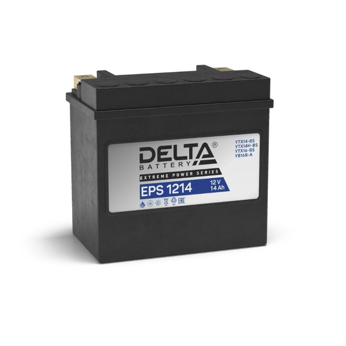 Аккумуляторная батарея Delta EPS 1214 (YTX14-BS, YTX14H-BS) 12 В, 14 Ач прямая (+ -)
