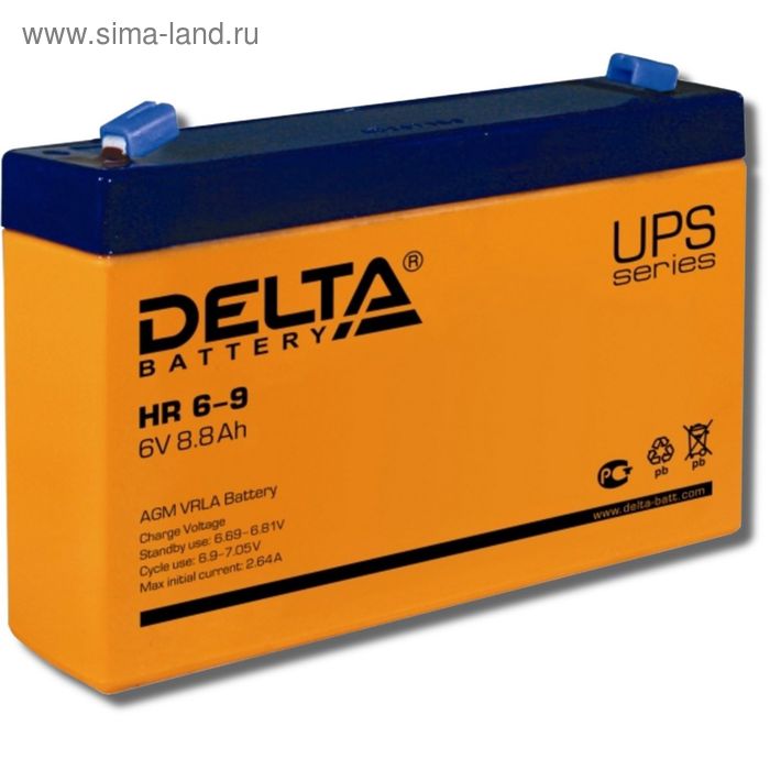 Аккумуляторная батарея Delta HR6-9, 6 В, 8.8 А/ч - Фото 1