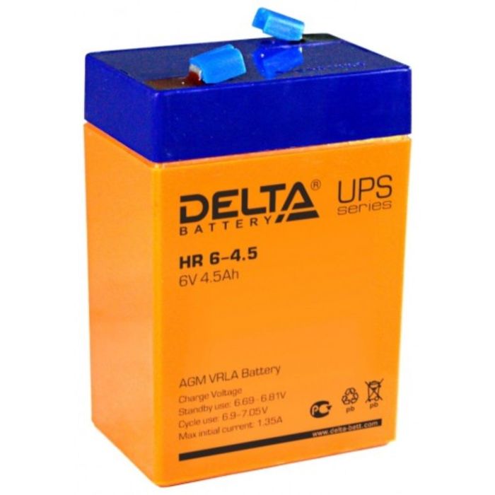 Аккумуляторная батарея Delta HR6-4.5, 6 В, 4.5 А/ч