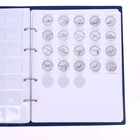 Альбом для монет на кольцах 225 х 265 мм, "Памятные монеты РФ", обложка ПВХ, 13 листов и 13 цветных картонных вставок, синий - фото 9234303