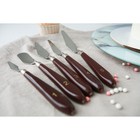 Лопатки - мастихины кондитерские Доляна, 22×2×1.5 см, набор 5 шт., нержавеющая сталь, коричневые - Фото 6