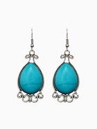 Серьги «Бирюзовый мир» капля, голубые в чернёном серебре - Фото 4