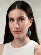 Серьги "Бирюзовый мир" капля, цвет голубой в чернёном серебре - фото 809597340
