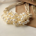 Колье «Вдохновение» шар №12.14, бело-бежевое в золоте, L=50 см - Фото 4