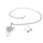 Гарнитур 2 предмета: серьги, кулон "Невесомость", треугольник, цвет белый в серебре, 45см - Фото 2