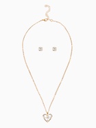 Гарнитур 2 предмета: кулон, серьги «Невесомость», сердце, цвет белый в золоте, 45 см - Фото 1