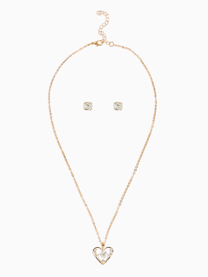 Гарнитур 2 предмета: кулон, серьги «Невесомость», сердце, цвет белый в золоте, 45 см - Фото 1