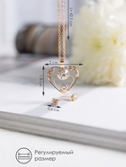 Гарнитур 2 предмета: кулон, серьги «Невесомость», сердце, цвет белый в золоте, 45 см - Фото 7