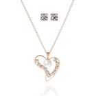 Гарнитур 2 предмета: серьги, кулон «Невесомость», сердечко, цвет белый в золоте, 45см - фото 9758999