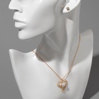 Гарнитур 2 предмета: кулон, серьги «Невесомость», сердечко, цвет белый в золоте, 45 см - Фото 5