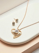 Гарнитур 2 предмета: кулон, серьги «Невесомость», сердечко, цвет белый в золоте, 45 см - Фото 7