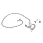 Гарнитур 2 предмета: серьги, кулон "Невесомость", сердечко, цвет белый в серебре, 45см - Фото 2