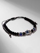 Браслет-оберег «Рука счастья Хамса» хрусталики, цвет чёрно-синий с чернёным серебром, d=8 см - Фото 1