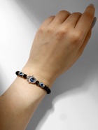 Браслет-оберег «Рука счастья Хамса» хрусталики, цвет чёрно-синий с чернёным серебром, d=8 см - Фото 8