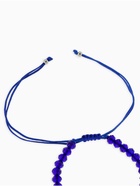 Браслет-оберег «Рука счастья Хамса» хрусталики, цвет синий с серебром, d=8 см - Фото 4