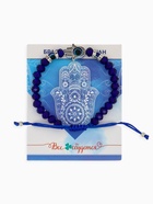 Браслет-оберег «Рука счастья Хамса» хрусталики, цвет синий с серебром, d=8 см - Фото 6