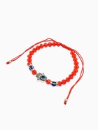 Браслет-оберег «Красная нить» рука счастья Хамса, хрусталики, синий в чернёном серебре, d=8 см - Фото 4