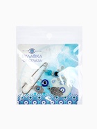 Булавка-оберег 3 подвески «Рука Хамса с бусиной», 5 см, синяя в серебре - Фото 6