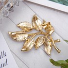 Брошь «Лист резной», цвет бело-зелёный в золоте - Фото 2