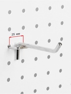 Крючок одинарный для металлической перфорированной панели, d=6 мм, L=10 см, шаг 25 мм, цвет хром - Фото 3