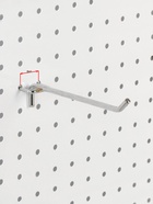 Крючок одинарный для металлической перфорированной панели, d=6 мм, L=15 см, шаг 25 мм, цвет хром - Фото 3