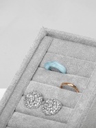 Подставка под кольца и серьги QF, 6 полос, флок, 10×10.5×18 см, серая - Фото 4