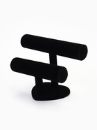 Подставка для часов, браслетов «QF. Флок», двухуровневая, сердце, 26×11×18 см, d=5 см, чёрная - Фото 2