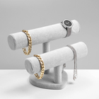 Подставка для часов, браслетов «QF. Флок», двухуровневая, сердце, 26×11×18 см, d=5 см, серая - Фото 3