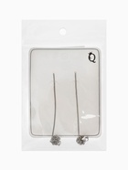 Серьги металл «Цепочки» шарики, цвет серебро 1740361