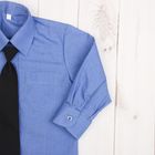 Сорочка для мальчика, нарядная с галстуком, рост 86 см (25), цвет океан  1181_М - Фото 3