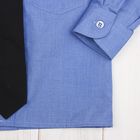 Сорочка для мальчика, нарядная с галстуком, рост 86 см (25), цвет океан  1181_М - Фото 4