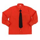 Сорочка для мальчика, нарядная с галстуком, рост 98-104 см (26), цвет кирпич 1181 - Фото 3