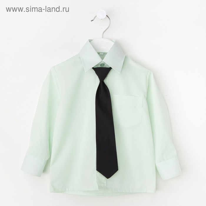 Сорочка для мальчика, нарядная с галстуком, рост 86 см (25), цвет салатовый 1181_М - Фото 1