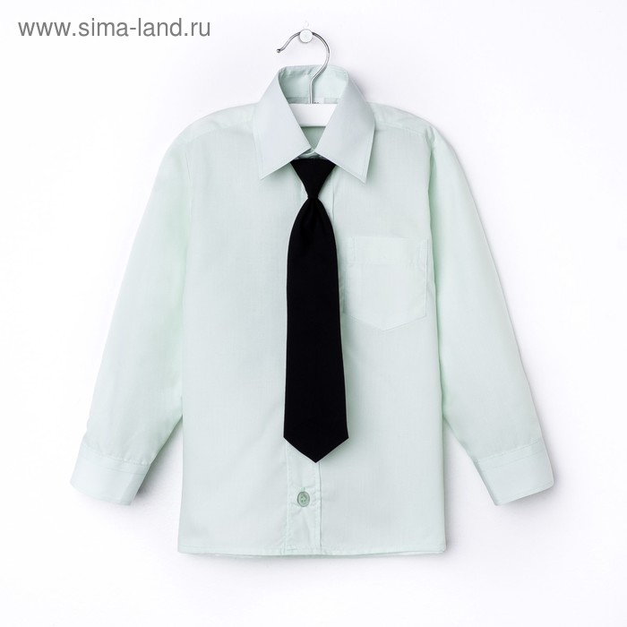Сорочка для мальчика, нарядная с галстуком, рост 98-104 см (26), цвет салатовый 1181 - Фото 1