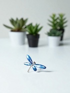 Брошь «Стрекоза», граненые крылья, синяя в серебре - Фото 5