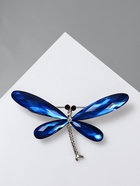 Брошь «Стрекоза», граненые крылья, синяя в серебре - Фото 7