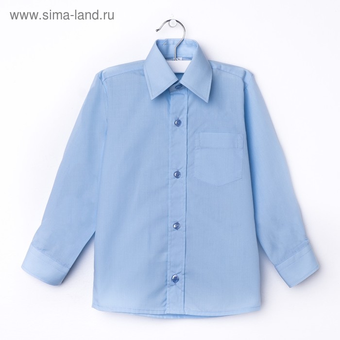 Сорочка для мальчика, рост 110-116 см (28), цвет светло-голубой  181 - Фото 1