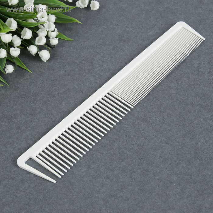 Расчёска антистатическая, комбинированная, цвет белый - Фото 1