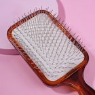 Расчёска массажная, широкая, 9×24.5 (±1) см, янтарная - Фото 3